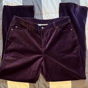 Purple Jeanology Corduroy Pants straight shorts size 16 inseam 30